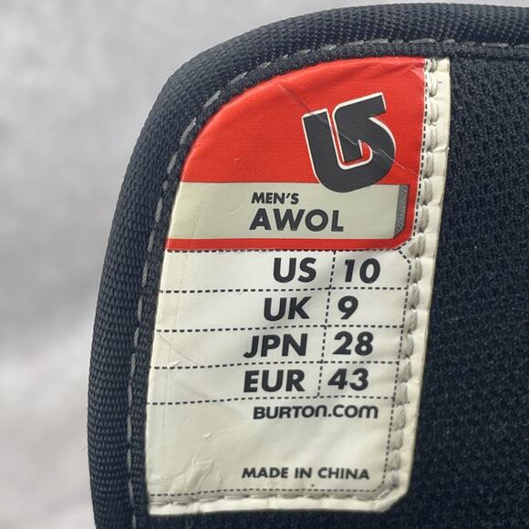 Burton AWOL Men's Size 10 Snowboard Boots Black White Medium Flex - Picture 9 of 10